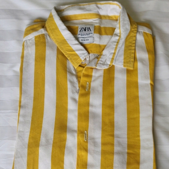 ZARA Men's casual full sleeves striped shirt